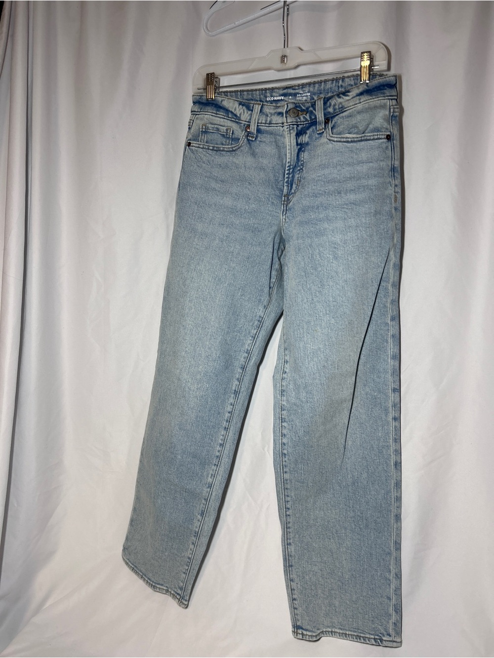 Old Navy OG Loose Light Wash Straight Leg Jeans Womens Size 4 Relaxed